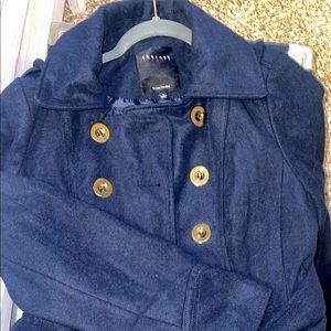 Womens navy blue pea coat. Size MEDIUM